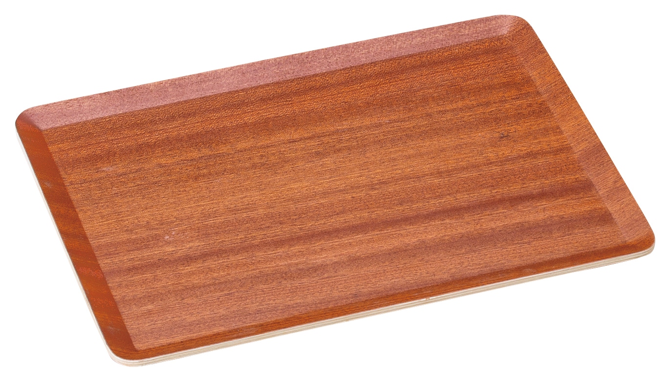 山万 レッドマホガニー 27cmフラットトレー 1個(ご注文単位1個)【直送品】