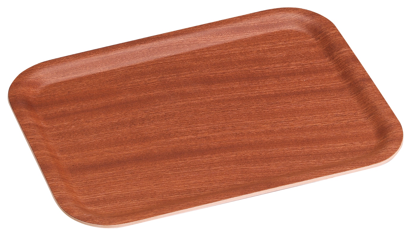 山万 レッドマホガニー　ノンスリップ　32cm長角トレー 1個（ご注文単位1個）【直送品】