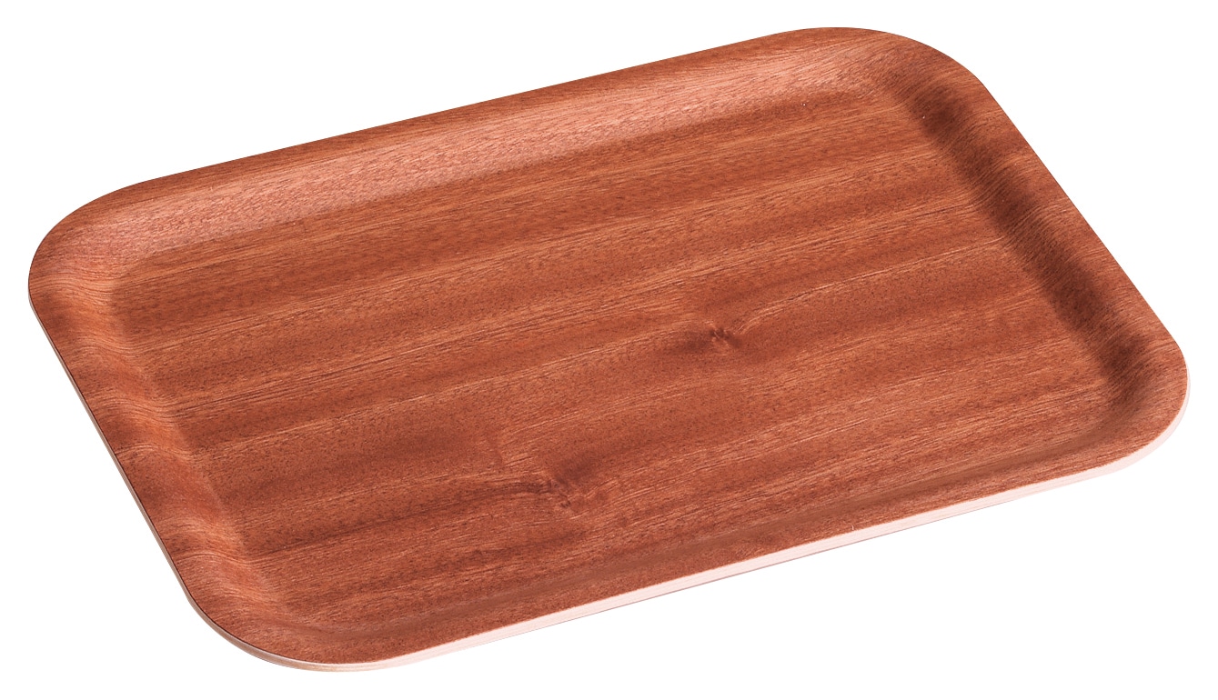 山万 レッドマホガニー　ノンスリップ　28cm長角トレー 1個（ご注文単位1個）【直送品】