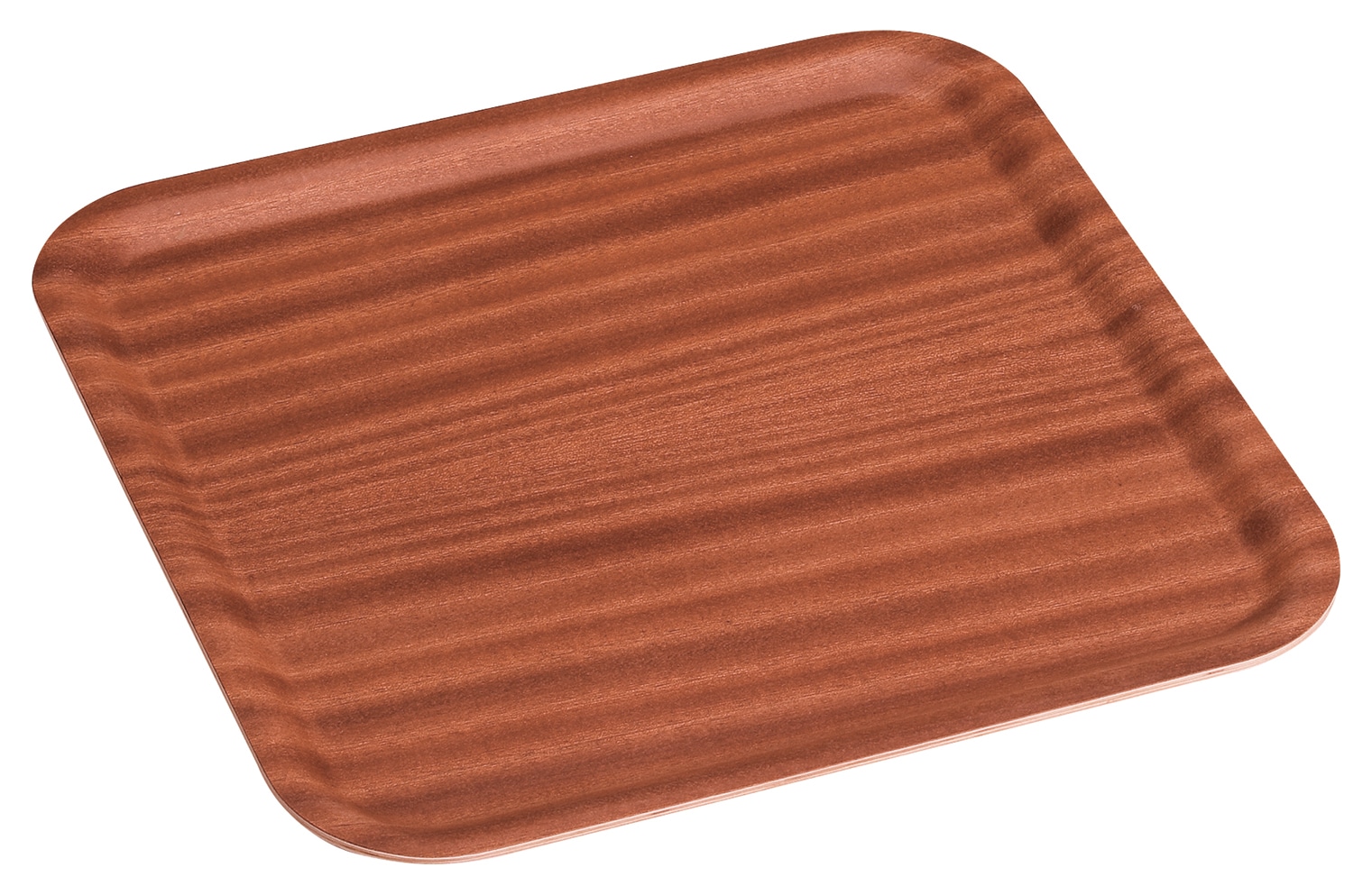 山万 レッドマホガニー　ノンスリップ　角トレー 1個（ご注文単位1個）【直送品】