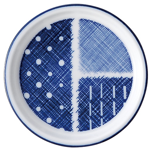 山万 古青藍 藍格子 薬味皿 1個(ご注文単位1個)【直送品】