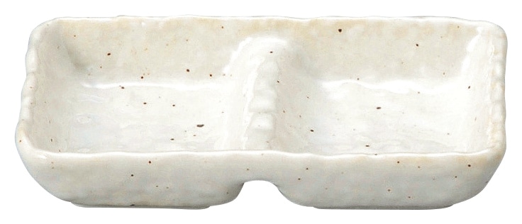 山万 新粉引　石目2品盛 1個（ご注文単位1個）【直送品】