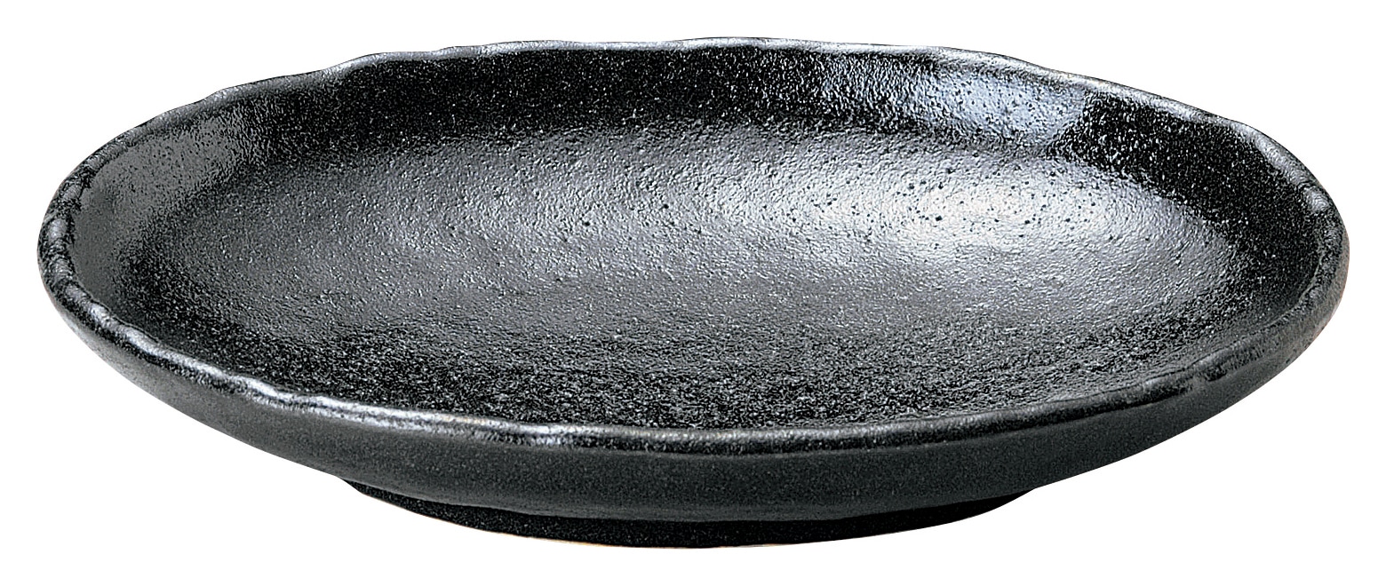 山万 ゆず黒耀　石目小判皿　大 1個（ご注文単位1個）【直送品】