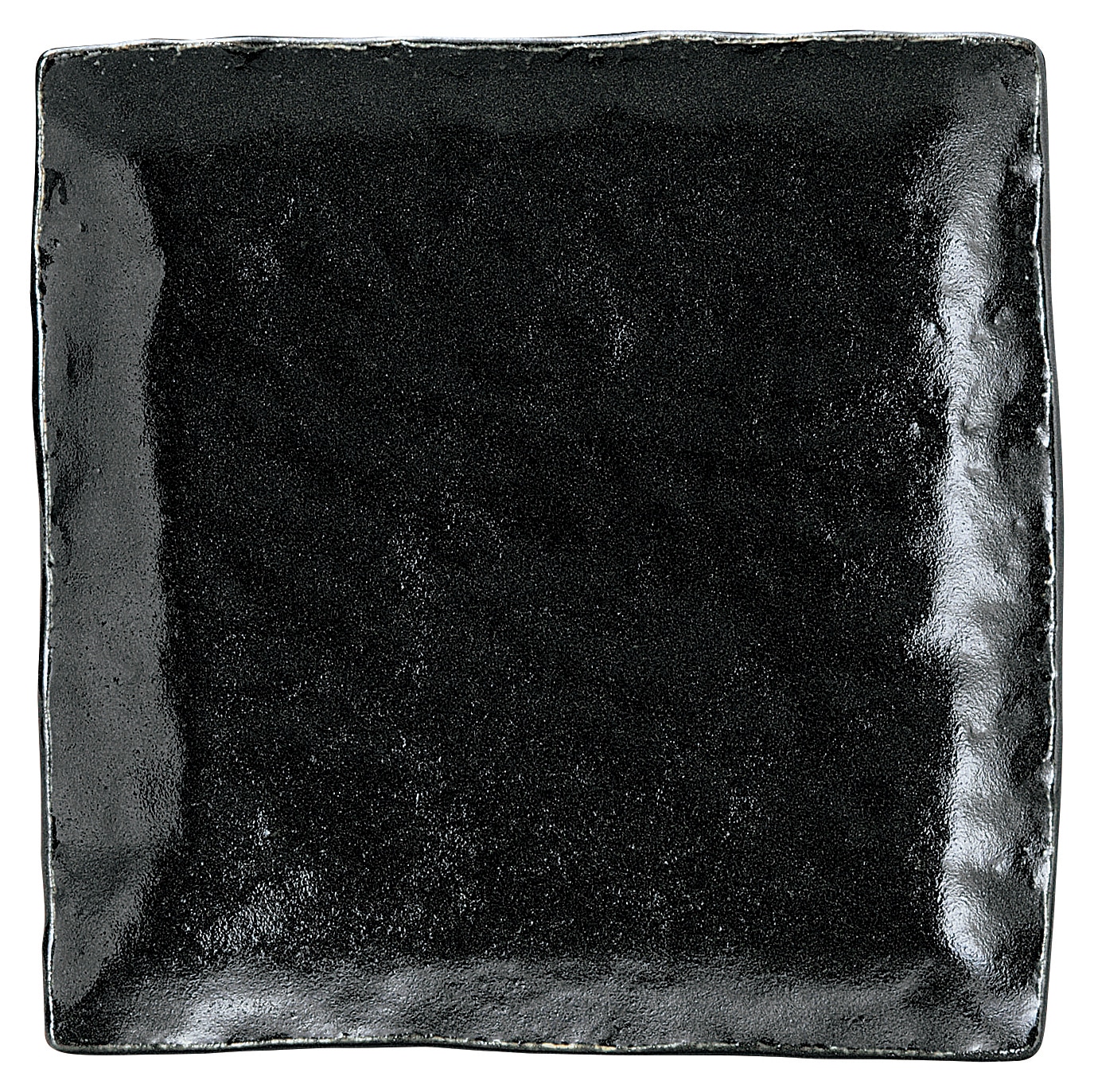 山万 ゆず黒耀　石目7.0正角皿 1個（ご注文単位1個）【直送品】