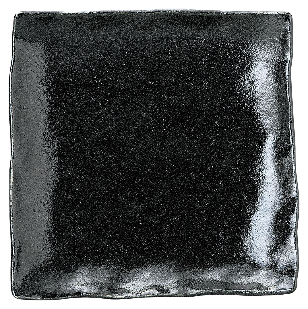 山万 ゆず黒耀　石目6.0正角皿 1個（ご注文単位1個）【直送品】