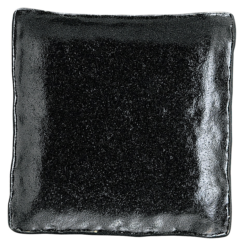 山万 ゆず黒耀　石目5.0正角皿 1個（ご注文単位1個）【直送品】