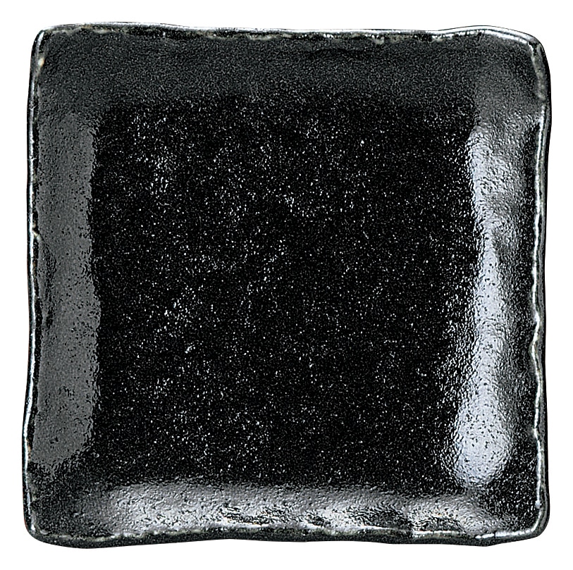 山万 ゆず黒耀　石目4.3正角皿 1個（ご注文単位1個）【直送品】