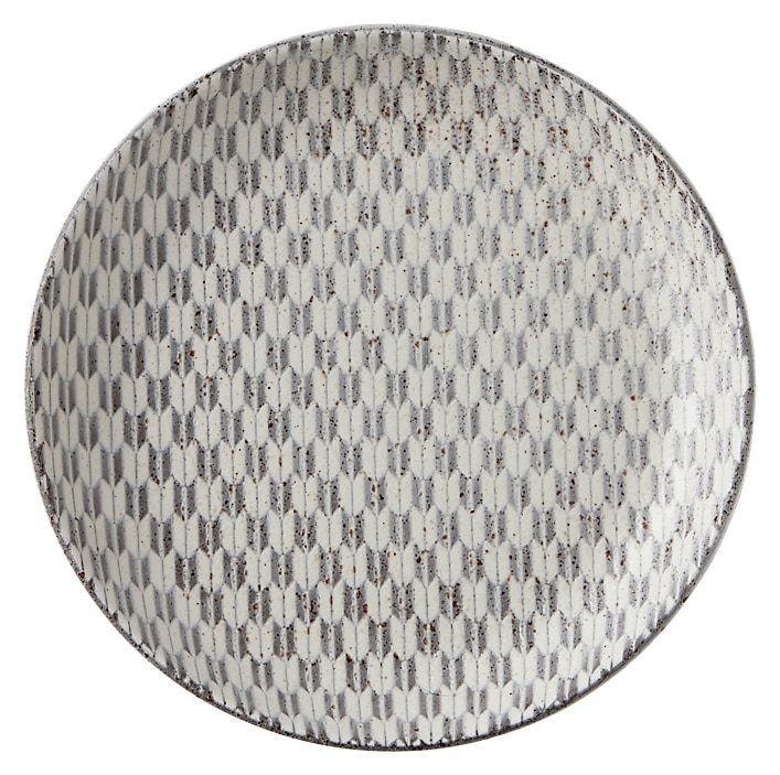 山万 古代粉引き　矢絣　19cm丸皿 1個（ご注文単位1個）【直送品】