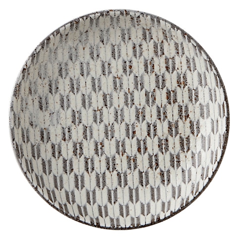 山万 古代粉引き　矢絣　13cm丸皿 1個（ご注文単位1個）【直送品】