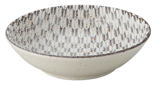 山万 古代粉引き 矢絣 13.5cm浅ボウル 1個(ご注文単位1個)【直送品】