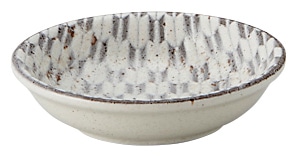 山万 古代粉引き　矢絣　8cm浅ボウル 1個（ご注文単位1個）【直送品】