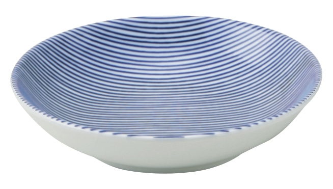 山万 細縞 青 17.5cm浅ボウル 1個(ご注文単位1個)【直送品】