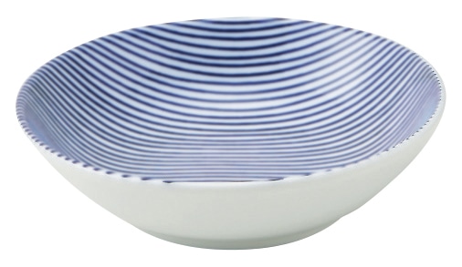 山万 細縞　青　13.5cm浅ボウル 1個（ご注文単位1個）【直送品】