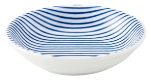 山万 細縞　青　8cm浅ボウル 1個（ご注文単位1個）【直送品】