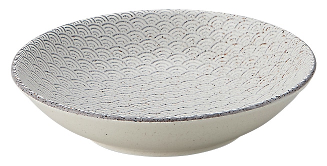 山万 古代粉引き 青海波 17.5cm浅ボウル 1個(ご注文単位1個)【直送品】