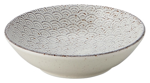 山万 古代粉引き 青海波 13.5cm浅ボウル 1個(ご注文単位1個)【直送品】
