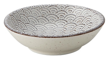 山万 古代粉引き　青海波　9.5cm浅ボウル 1個（ご注文単位1個）【直送品】