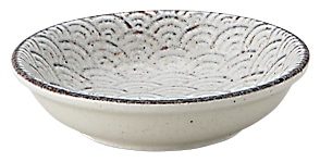 山万 古代粉引き　青海波　8cm浅ボウル 1個（ご注文単位1個）【直送品】