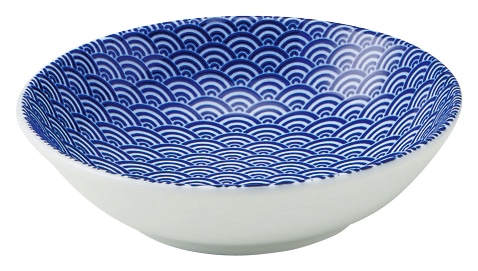 山万 青海波　青　13.5cm浅ボウル 1個（ご注文単位1個）【直送品】