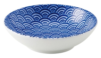 山万 青海波　青　9.5cm浅ボウル 1個（ご注文単位1個）【直送品】