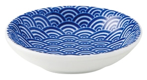 山万 青海波　青　8cm浅ボウル 1個（ご注文単位1個）【直送品】