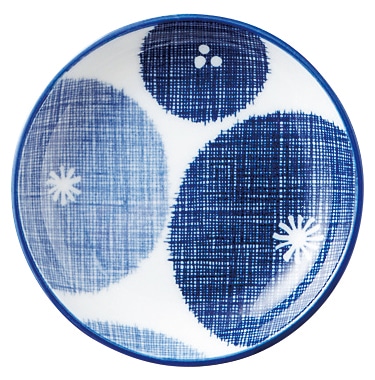 山万 古青藍　藍花　10cm丸皿 1個（ご注文単位1個）【直送品】