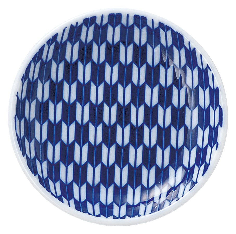 山万 矢絣　青　13cm丸皿 1個（ご注文単位1個）【直送品】