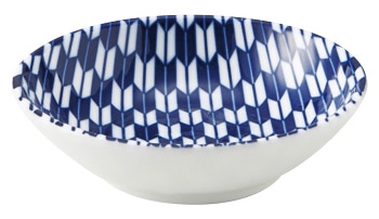 山万 矢絣　青　9.5cm浅ボウル 1個（ご注文単位1個）【直送品】