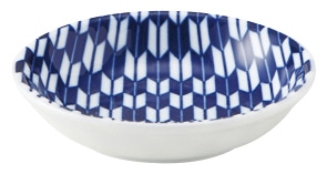 山万 矢絣　青　8cm浅ボウル 1個（ご注文単位1個）【直送品】