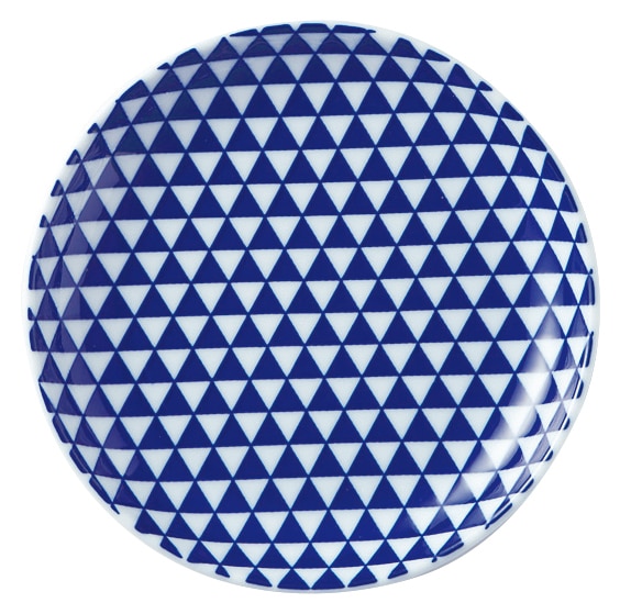 山万 山格子　青　15cm丸皿 1個（ご注文単位1個）【直送品】