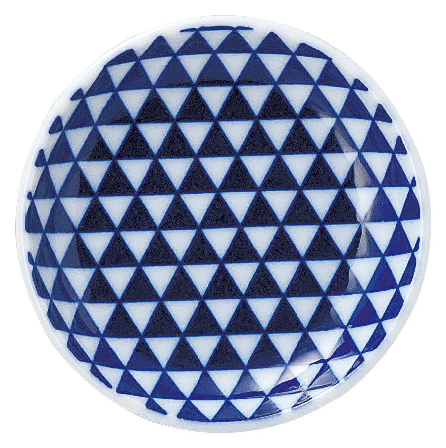 山万 山格子　青　10cm丸皿 1個（ご注文単位1個）【直送品】