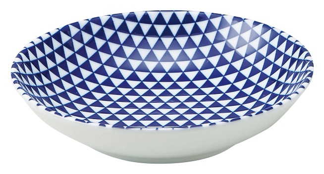 山万 山格子　青　17.5cm浅ボウル 1個（ご注文単位1個）【直送品】