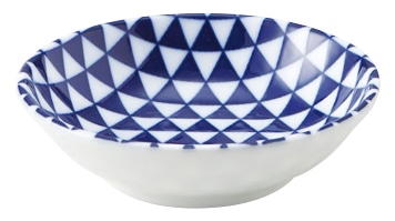 山万 山格子　青　9.5cm浅ボウル 1個（ご注文単位1個）【直送品】