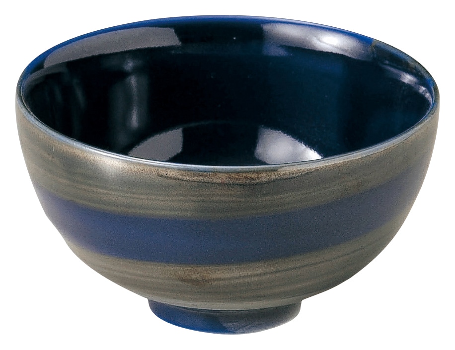 山万 銀彩ブルー　リップル茶碗 1個（ご注文単位1個）【直送品】