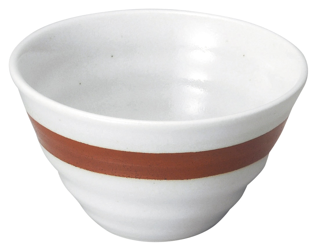 山万 赤帯　リップル碗　大 1個（ご注文単位1個）【直送品】