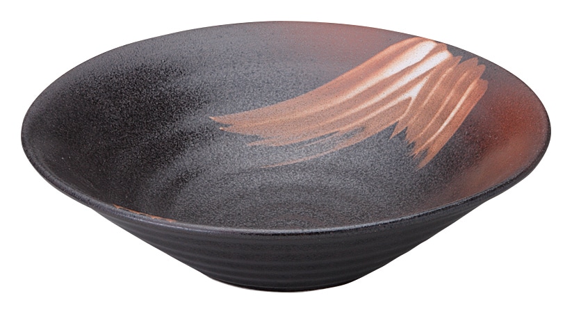 山万 白刷毛唐津　リップル8.0鉢 1個（ご注文単位1個）【直送品】