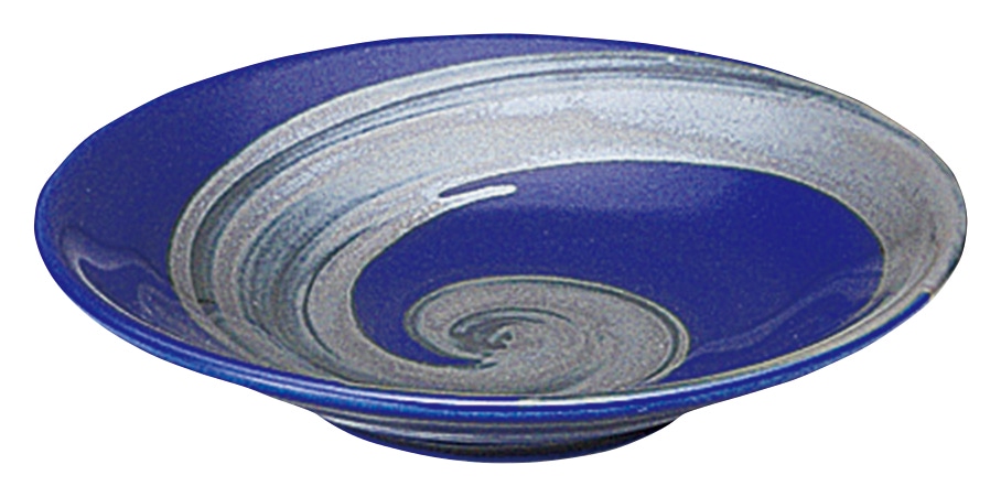 山万 銀彩ブルー　リップル4.0皿 1個（ご注文単位1個）【直送品】