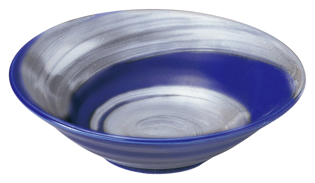 山万 銀彩ブルー　リップル5.0鉢 1個（ご注文単位1個）【直送品】