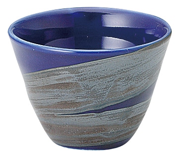 山万 銀彩ブルー　リップル碗　ミニ 1個（ご注文単位1個）【直送品】