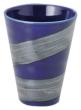 山万 銀彩ブルー　リップルフリーカップ 1個（ご注文単位1個）【直送品】