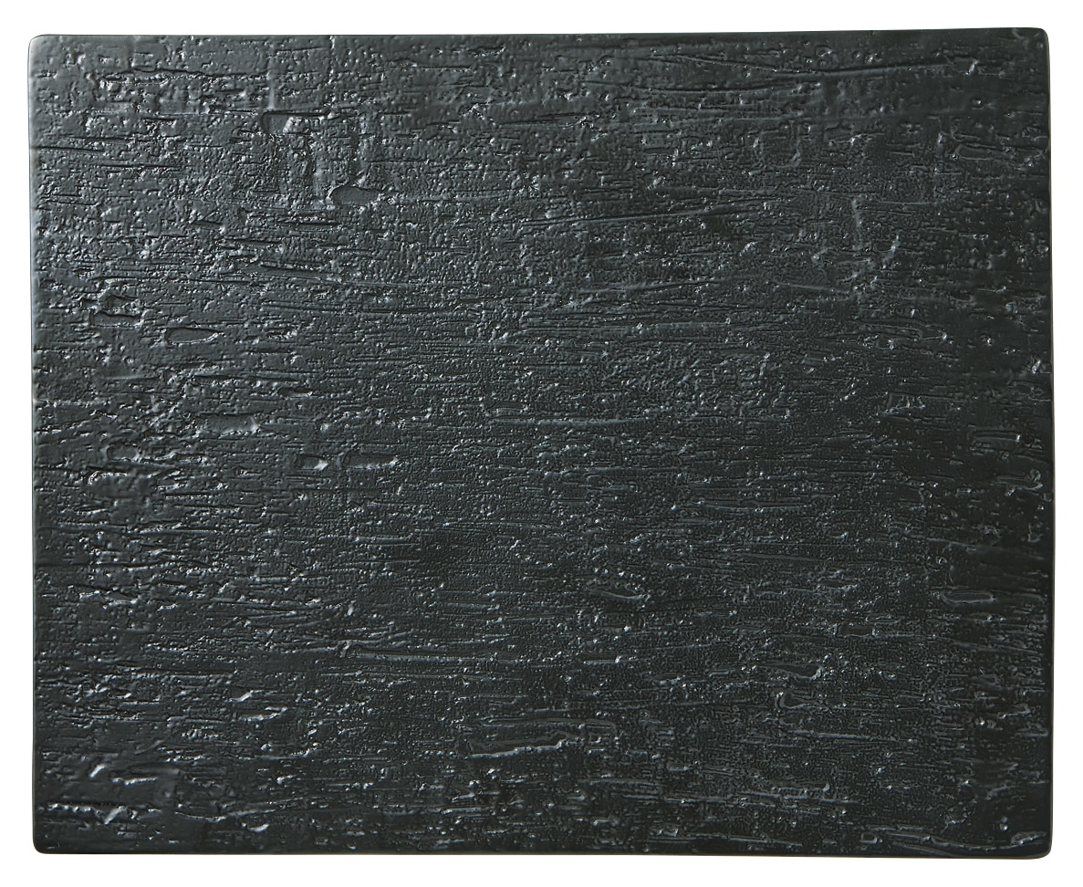 山万 漆黒　32cm平長角皿 1個（ご注文単位1個）【直送品】