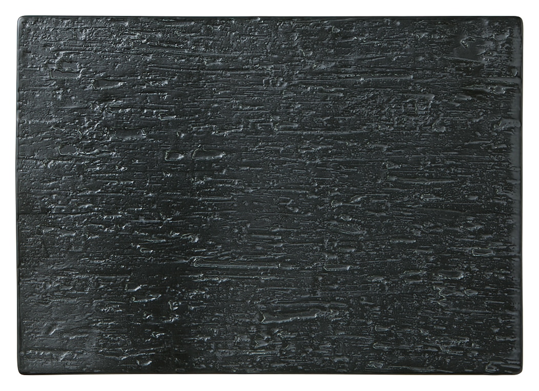 山万 漆黒　28cm平長角皿 1個（ご注文単位1個）【直送品】