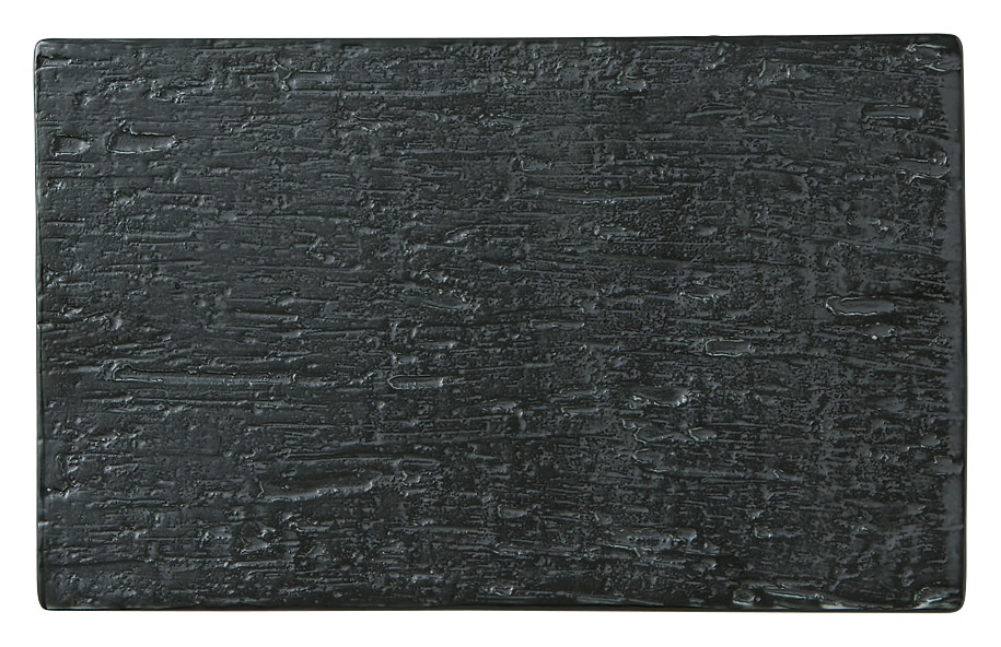 山万 漆黒　24cm平長角皿 1個（ご注文単位1個）【直送品】