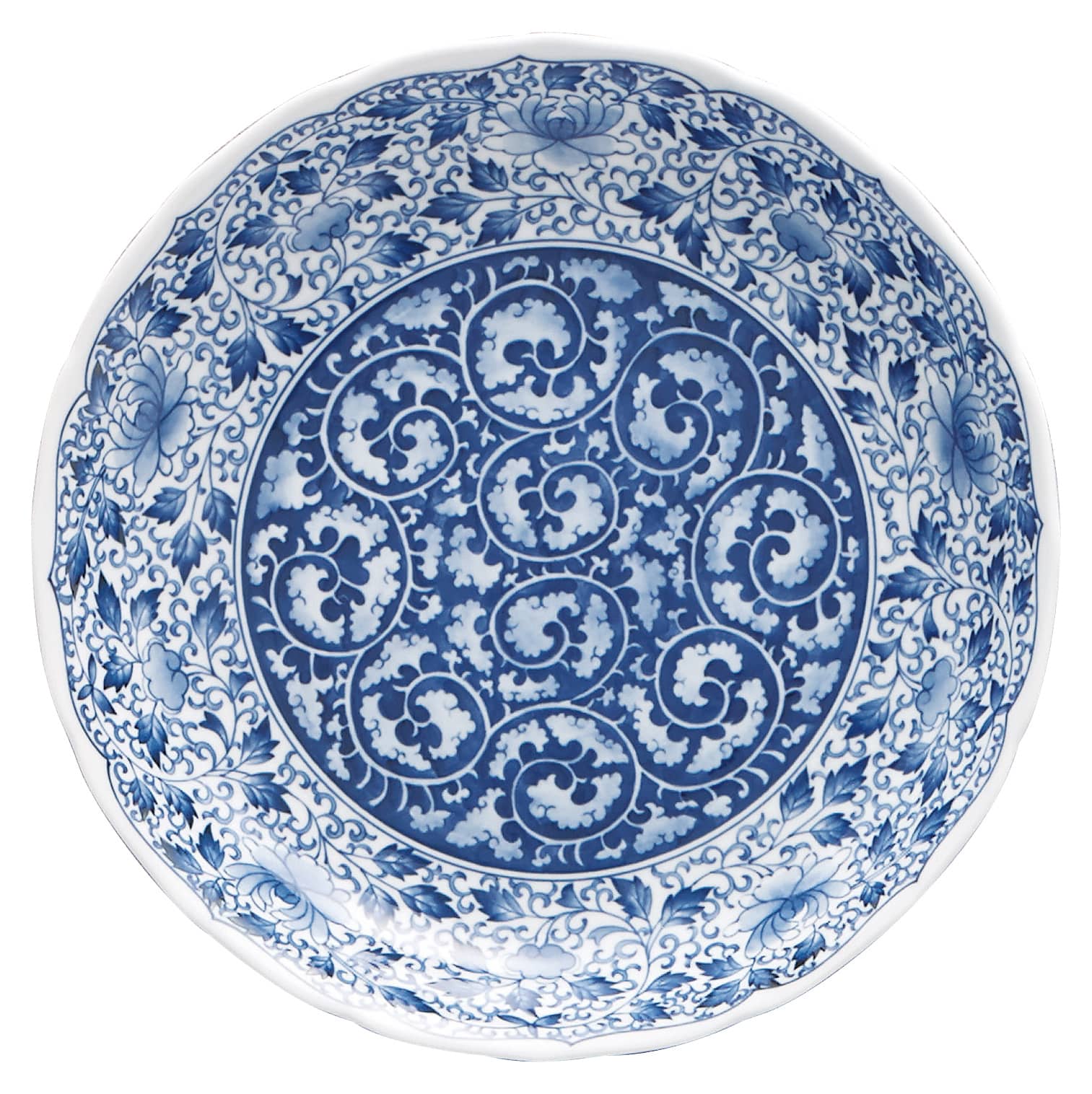 山万 濃唐草　尺二皿 1個（ご注文単位1個）【直送品】