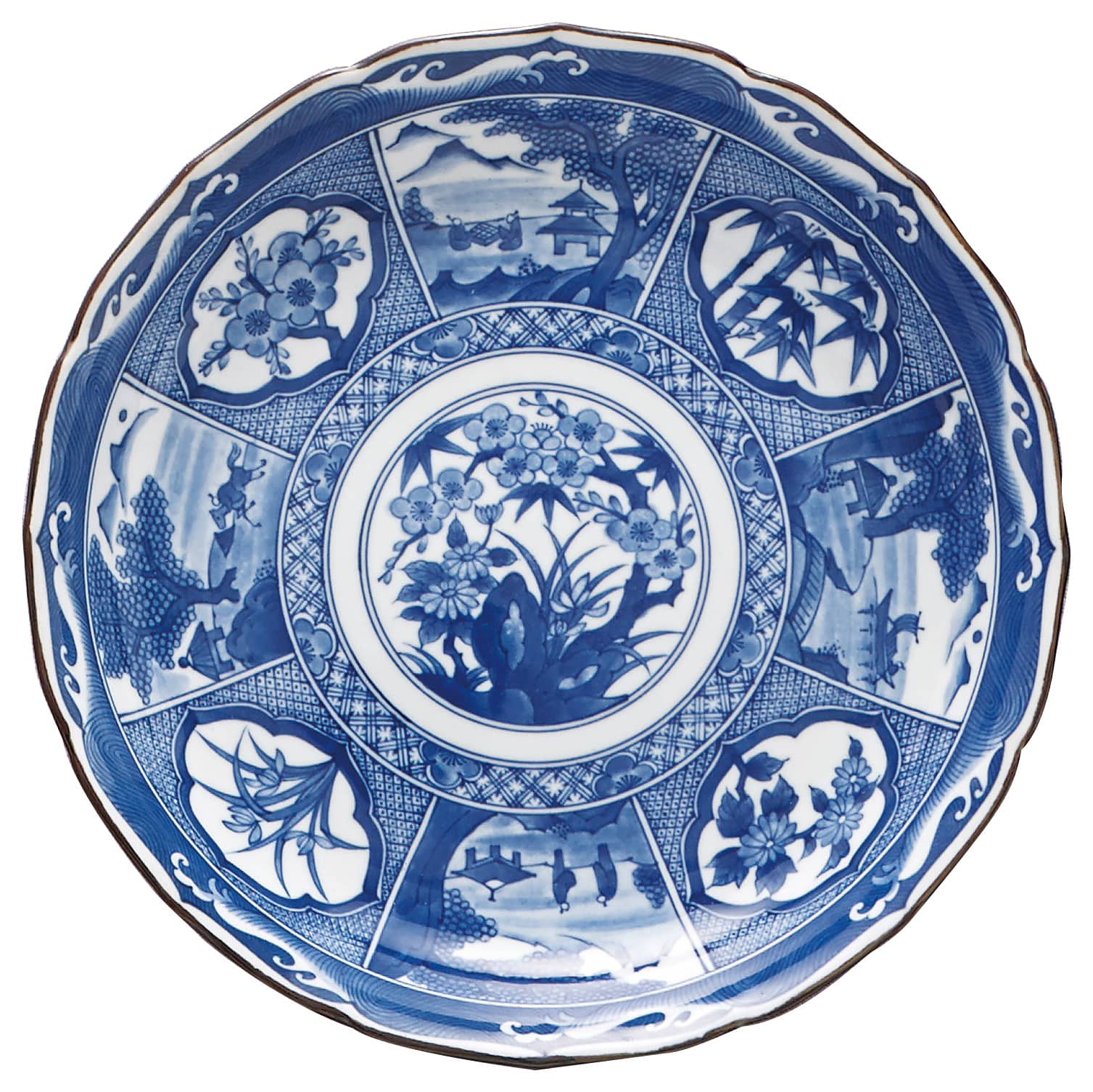 山万 四君子　尺二皿 1個（ご注文単位1個）【直送品】