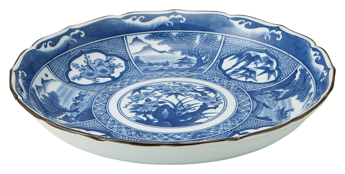 山万 四君子　尺皿 1個（ご注文単位1個）【直送品】