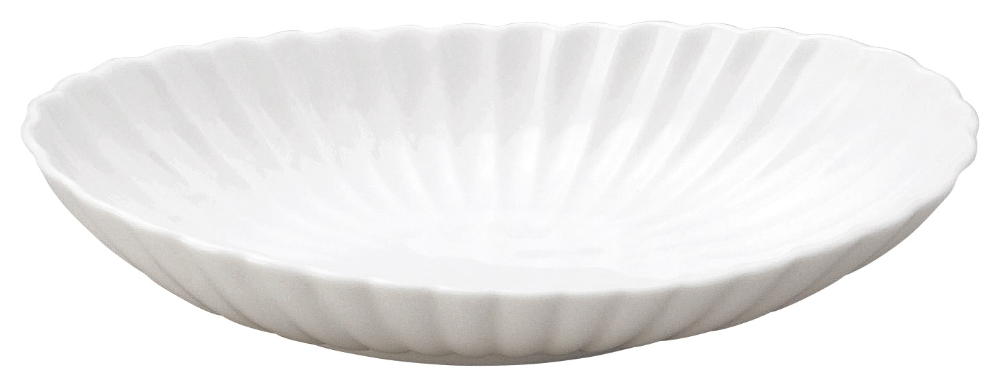 山万 かすみ　白　楕円皿　中 1個（ご注文単位1個）【直送品】