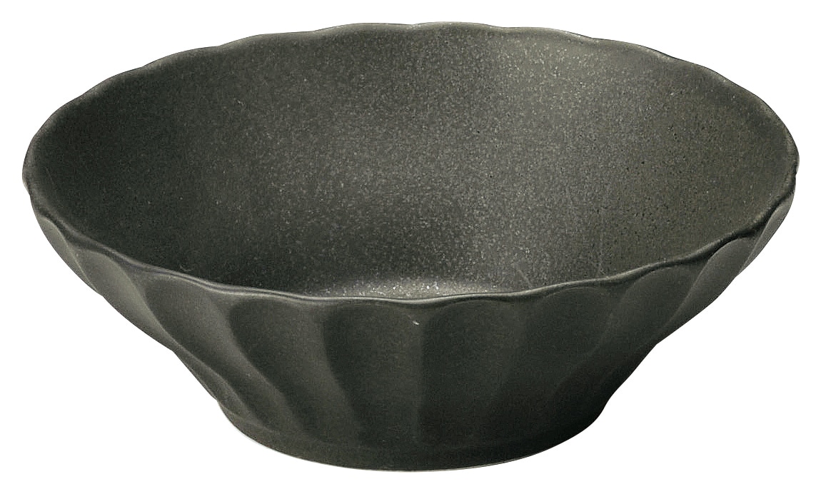 山万 かすみ　黒　12.5cm浅ボウル 1個（ご注文単位1個）【直送品】