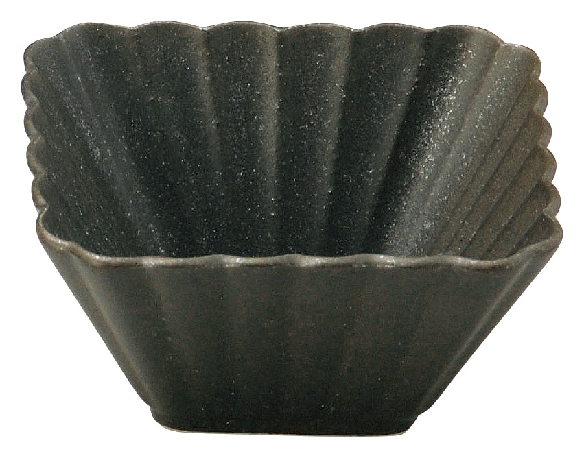 山万 かすみ　黒　9cm正角深鉢 1個（ご注文単位1個）【直送品】