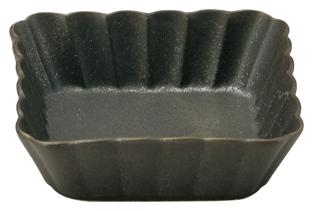 山万 かすみ　黒　11cm浅角鉢 1個（ご注文単位1個）【直送品】